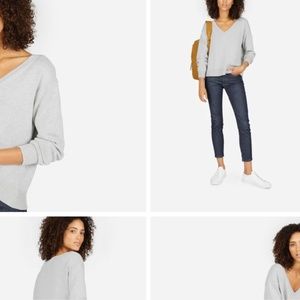 Everlane Soft Cotton V-Neck in Heather Grey | XXS